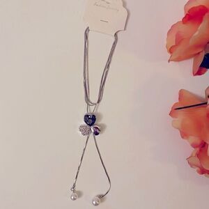 Fashion jewelry Pearl & Rhinestone Pendant Chain